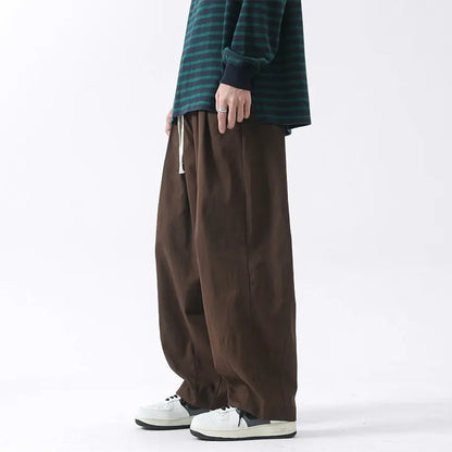 UMI MAO Men Casual Wied Leg Pants Oversized Cotton Trousers Fashionable 2024 Men's Jogging Pants Korean Street Clothing