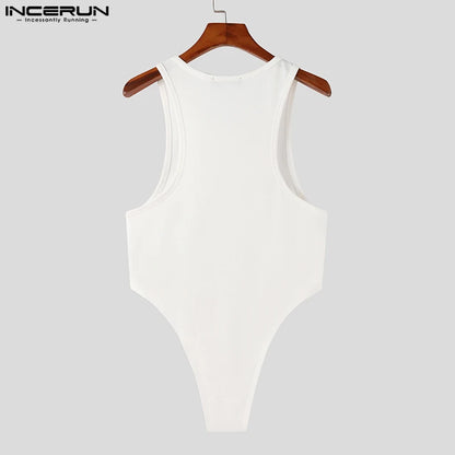 INCERUN Tops 2023 Style coréen Sexy hommes mode simple solide gilet décontracté tout-match hommes sans manches combinaisons gilets S-5XL