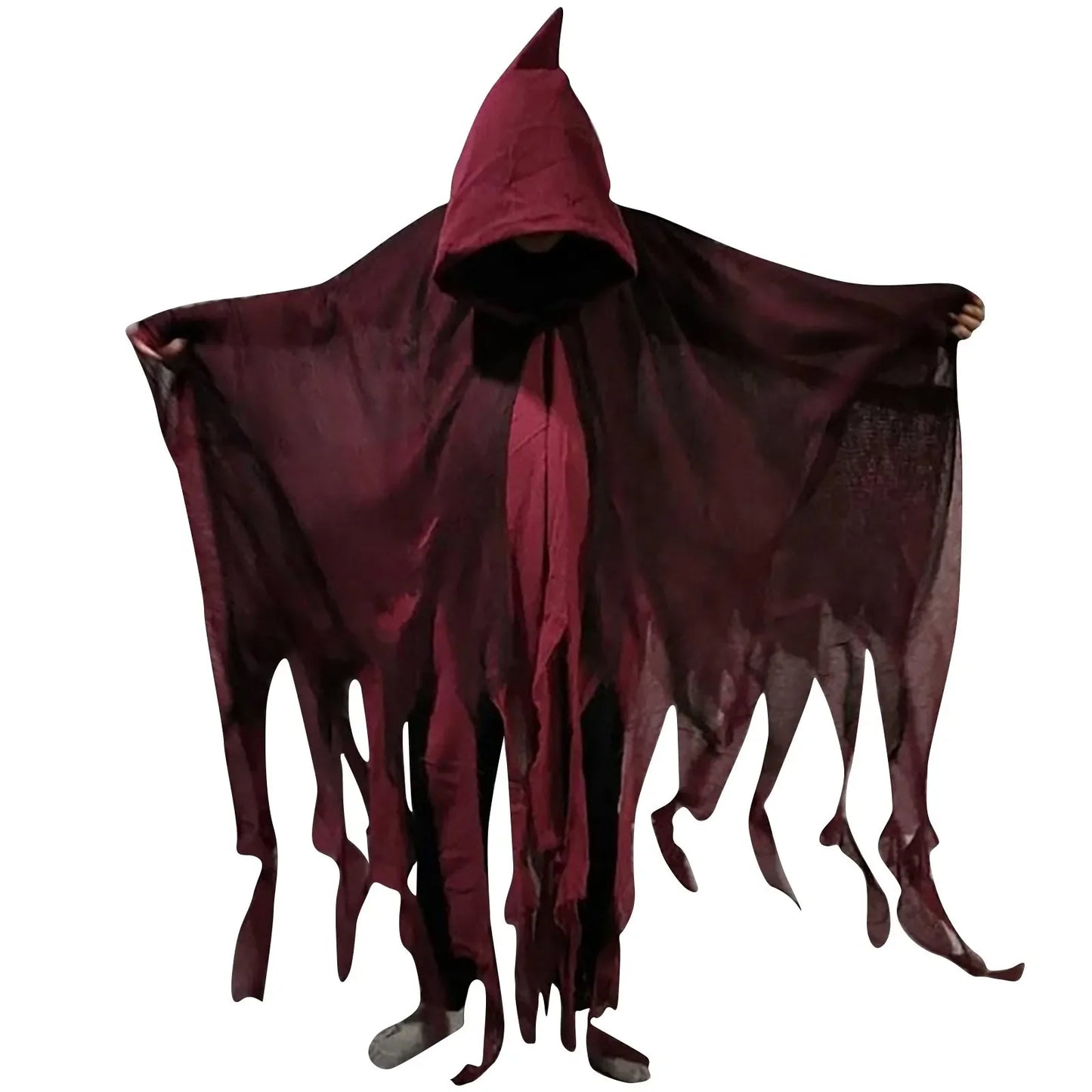 Costume unisexe d'Halloween fantôme détraqueurs Cosplay gothique horreur zombie en lambeaux capes à capuche accessoires de fête du jour des morts capes