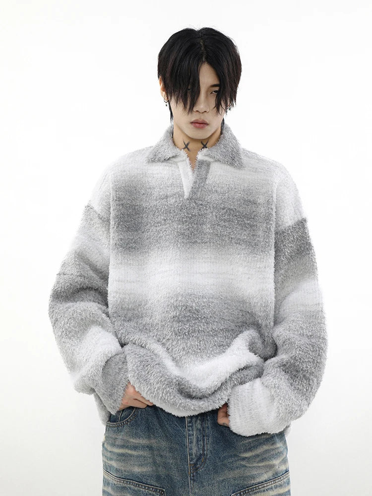 HOUZHOU Striped Sweater Men Knitted Oversize Pullovers for Man Sweaters and Jumpers Male Loose Casual Streetwear Hip Hop Winter