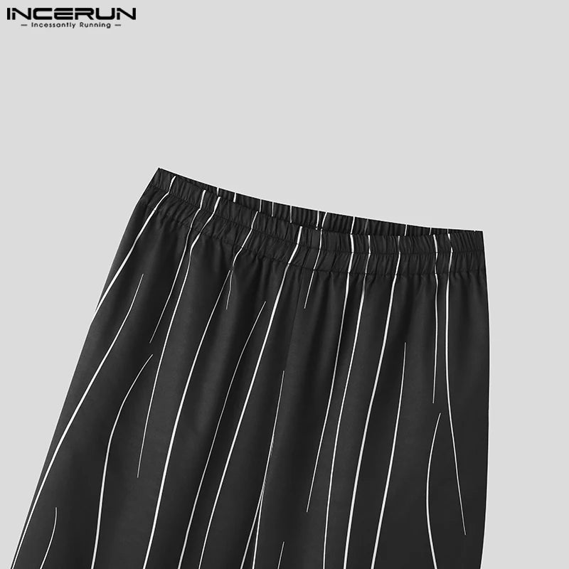 2023 Men Casual Pants Printing Elastic Waist Joggers Loose Korean Trousers Men Streetwear Fashion Male Long Pants S-5XL INCERUN