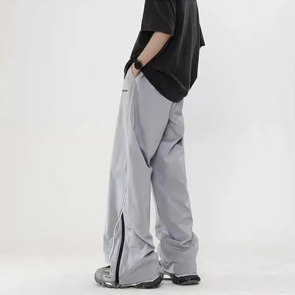 HOUZHOU Parachute Sports Pants Joggers Men Korean Oversize Wide Leg Trousers Male Sportswear Casual Loose Streetwear Hip Hop