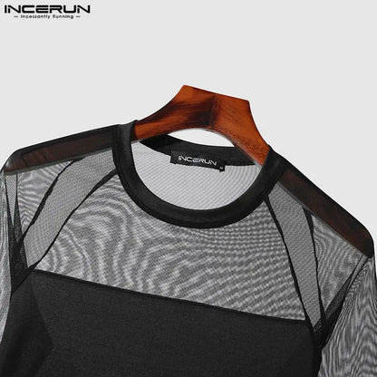 Combinaison sexy pour homme INCERUN, combinaison transparente en maille fine, élégante, à manches longues, offre spéciale, S-5XL 2023