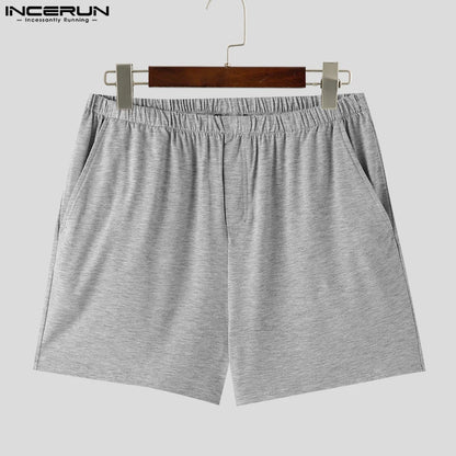 INCERUN 2024 Korean Style Shorts New Men Summer Fashion Sports All-match Shorts Casual Streetwear Male Solid Simple Shorts S-5XL