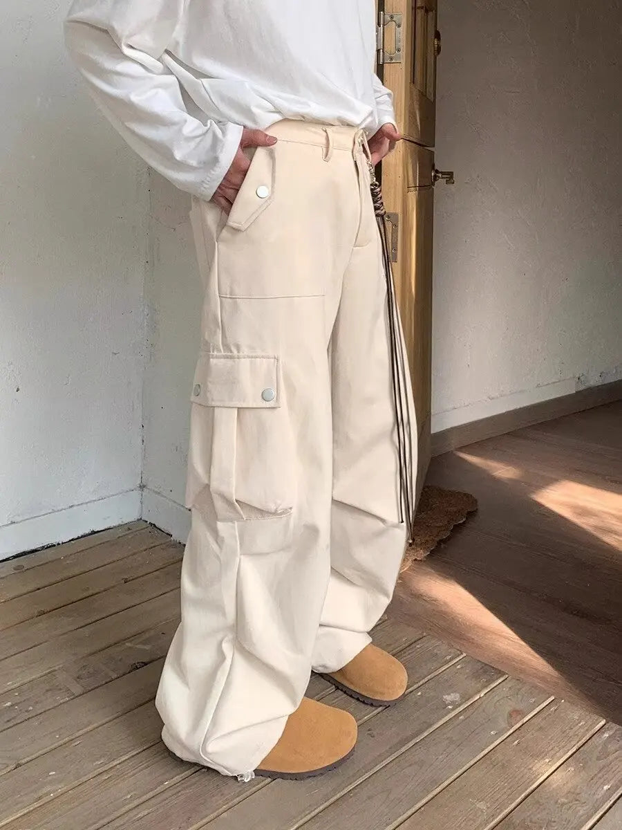 HOUZHOU Wide Cargo Pants Men Baggy Oversize Cargo Trousers Male Oversize  Loose Casual Streetwear Hip Hop Pocket Spring