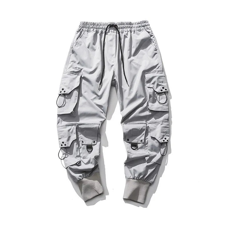 HOUZHOU Schwarze Cargohose für Herren, Jogger, Hip Hop, Techwear-Hose, Hippie-Cargohose für Herren, Streetwear, Übergröße, Taschen, Übergröße