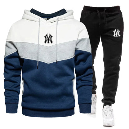 Neu Herren-Sets Frühling Herbst Reißverschluss Hoodie und Hose 2 Stück Lässige Herrenmarke Laufen Jogging Sportbekleidung Anzug