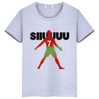 T-shirt pour enfants Ronaldo avec imprimé couleur arc-en-ciel, manches courtes, décontracté, personnalisé, vêtements d'été