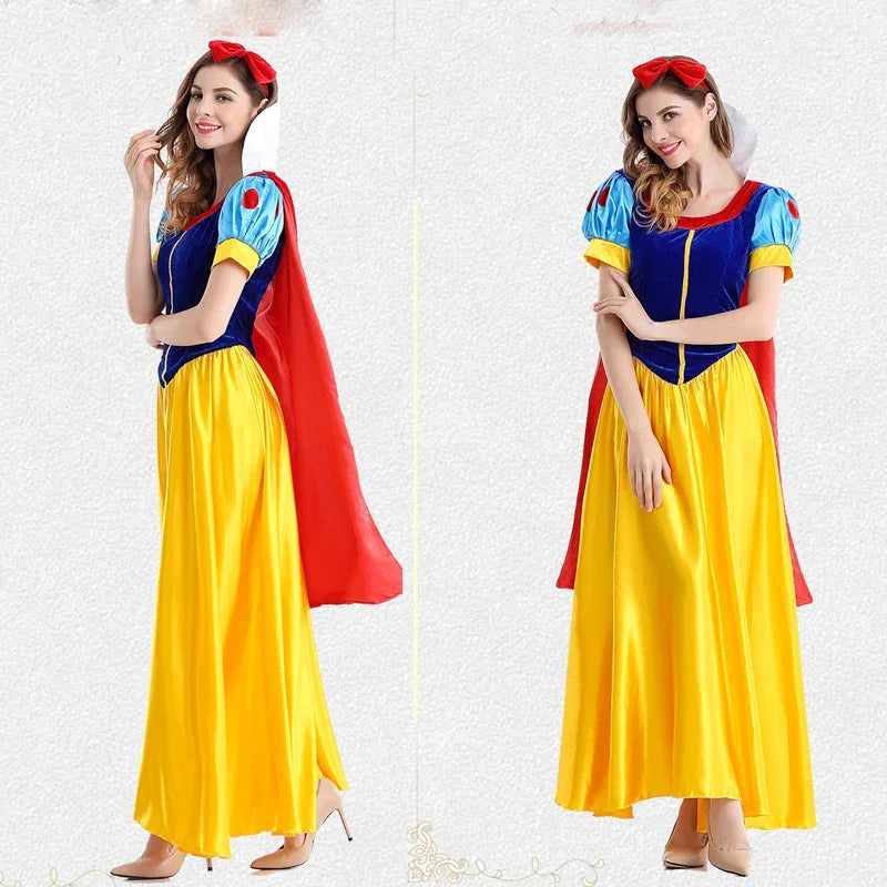 Cartoon Princess Snow White Halloween Party Costume Adult Cosplay Plus Size Dress Girl Princess Dress Women Adult Clothing