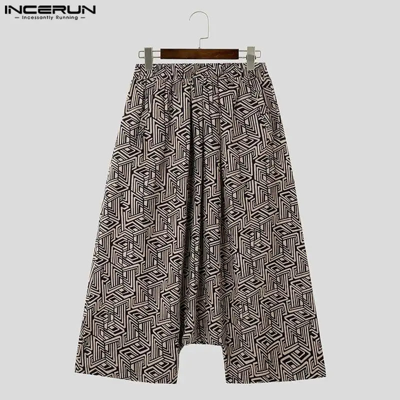 INCERUN 2023 Chinesischen Stil Männer Hosen Ethnische Druck Lose Sitzende Hose Casual Streetwear Männlichen Heißer Verkauf Pantalons S-5XL