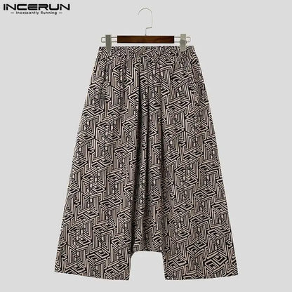 INCERUN 2023 Pantalons de style chinois pour hommes, impression ethnique, pantalons amples, décontractés, streetwear, pantalons de vente chaude pour hommes S-5XL