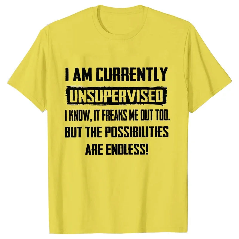 Lustige T-Shirts für Herren mit der Aufschrift „I Am Currently Unsupervised“, witziges T-Shirt mit lustigem Spruch, Geschenk für ihn zum Geburtstag, lustiges T-Shirt für Herren