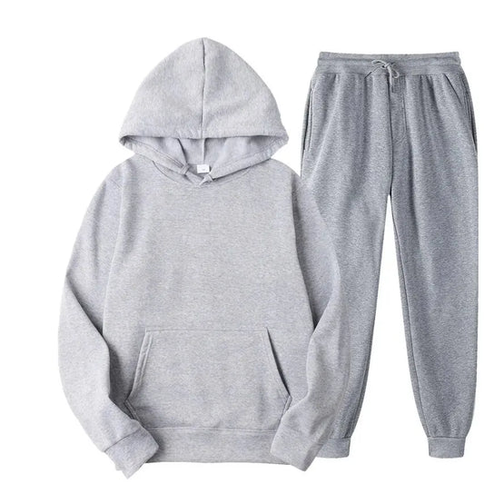 Herren Herbst und Winter Neue Einfarbig Hoodie + hosen Zwei-stück Set Modische Casual Sport Set Größe S-4XL