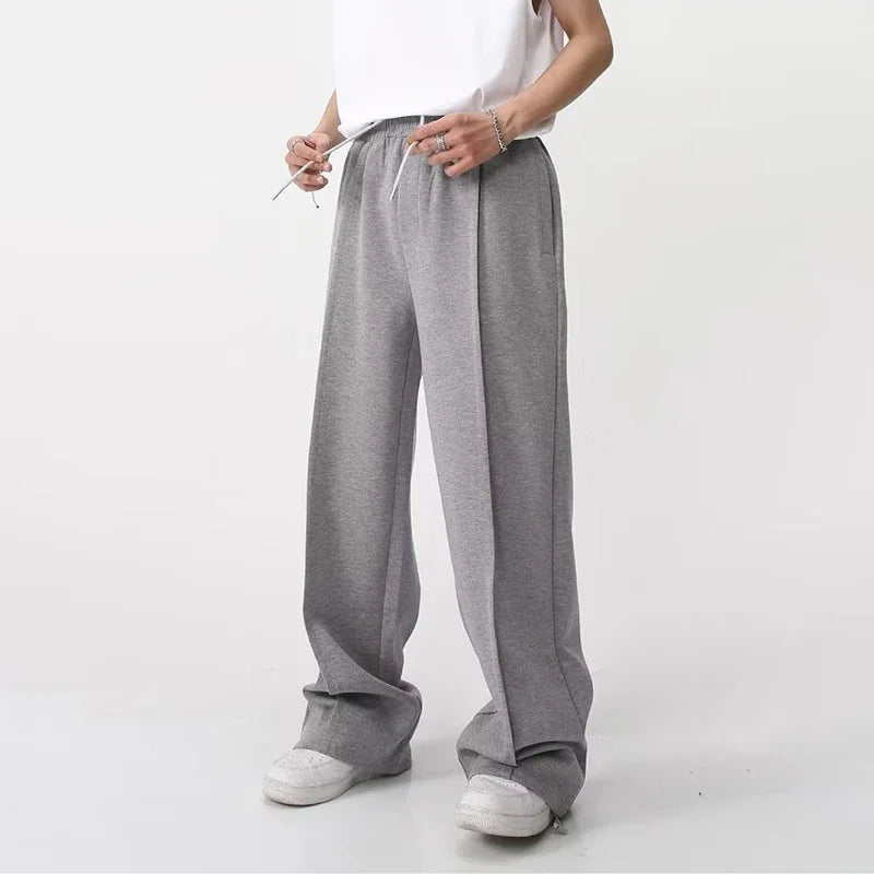 HOUZHOU Ensembles de pantalons de sport pour hommes Ensembles 2 pièces Tenues assorties pour couple Vêtements Sweats à capuche Gris Coréen Streetwear