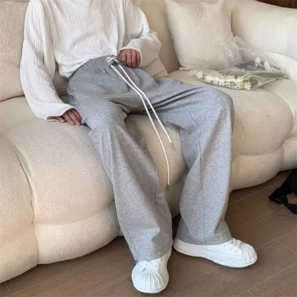 HOUZHOU Graue Jogginghose für Männer Herbst Baggy Fashion Oversize Sporthose Balck Hose Männliche Jogger Streetwear Sportbekleidung