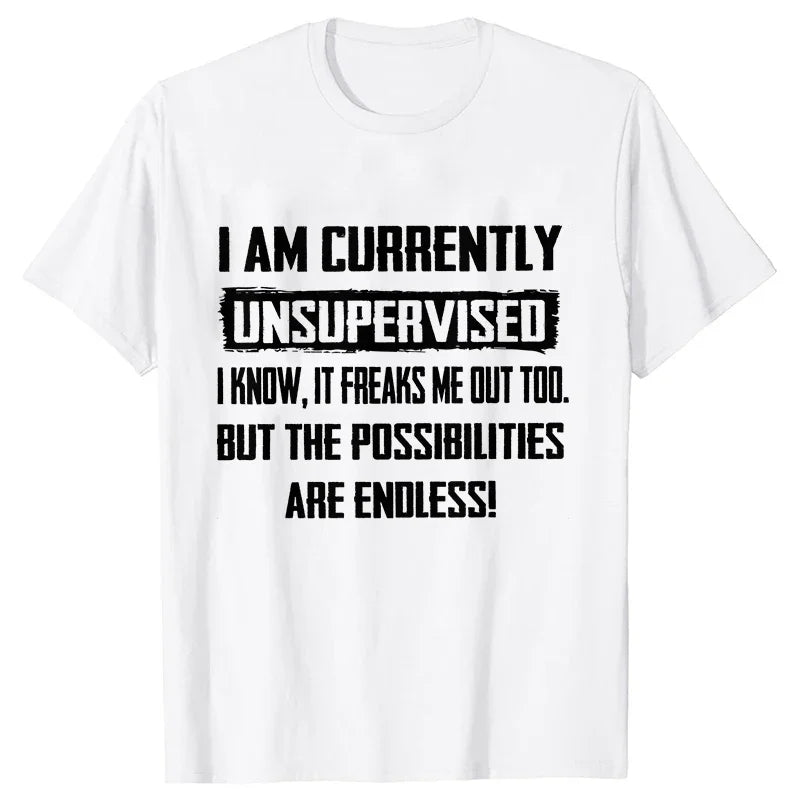 Lustige T-Shirts für Herren mit der Aufschrift „I Am Currently Unsupervised“, witziges T-Shirt mit lustigem Spruch, Geschenk für ihn zum Geburtstag, lustiges T-Shirt für Herren