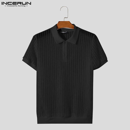 Fashion Casual Style Tops INCERUN 2024 New Men Perspective Mesh Shirts Male Summer Clubwear Lapel Short Sleeved Shirt S-5XL 2024