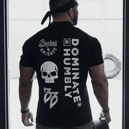 Barbell Icon Men Fitness Sports T-shirt Bodybuilding Short Sleeve Tshirt Male Couple Workout Running Tee Shirt Unisex Gym Shirts