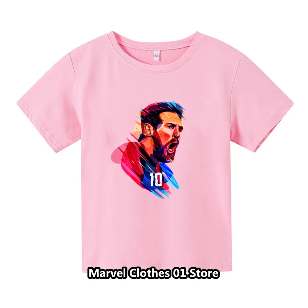 T-shirt Messi pour enfant du même style, t-shirt Mira Bobo 3D, nouveaux hauts d'été, mode homme, t-shirt décontracté à manches courtes, vente chaude