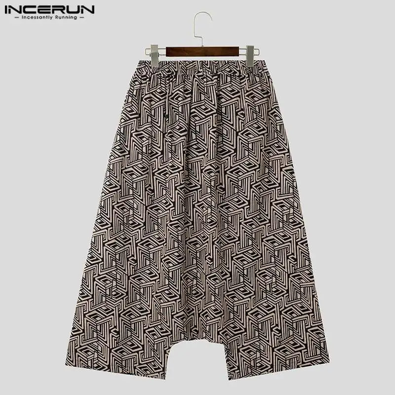 INCERUN 2023 Chinese Style Men's Pants Ethnic Printing Loose Fitting Trousers Casual Streetwear Male Hot Selling Pantalons S-5XL