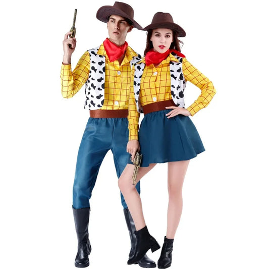 Cosplay Story Woody Kostüm-Sets Cowboy Weihnachtskleid Unisex Sheriff's Halloween Karneval Verkleidung Party Spielzeug Bühnenauftritt