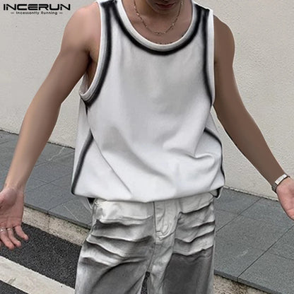 Stylish Casual Style Tops INCERUN Mens Personality Graffiti Printed Vests Summer Streetwear All-match Sleeveless Tank Tops S-5XL