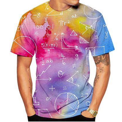 Funny Mathematical T Shirt Mathematics Formula 3D Print Men Woman Short Sleeve T-shirts Streetwear Harajuku Kid Top Tee Clothing