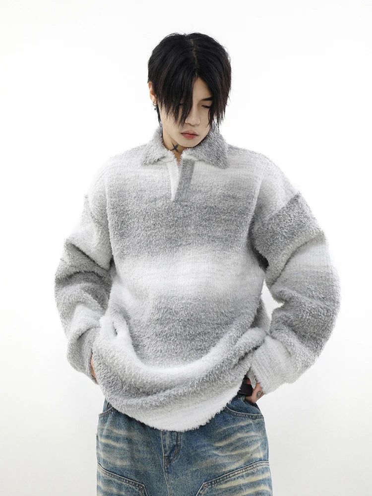 HOUZHOU Striped Sweater Men Knitted Oversize Pullovers for Man Sweaters and Jumpers Male Loose Casual Streetwear Hip Hop Winter