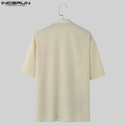 Mode Casual Style Tops INCERUN Neue Herren Blumendruck Shirts Streetwear Urlaub Heißer Verkauf Revers Kurzarm Bluse S-5XL