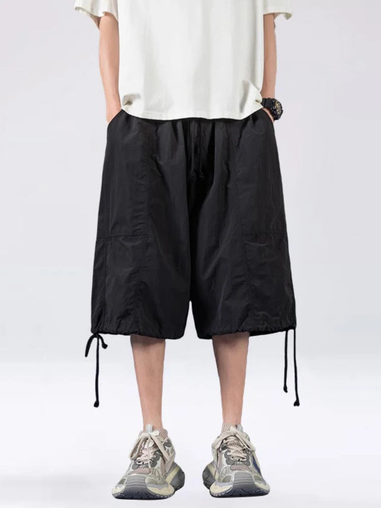 HOUZHOU Wide Shorts Pants Men Quick Drying Hawaiian Beach Oversized Casual Joggers Korean Streetwear Baggy Sports Trousers Male