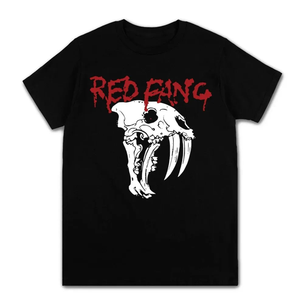 2024 Fashion Cotton T Shirts Red Fang Graphic Print Funny Cool Mens Crew Neck Tees 2024 Summer Short Sleeve Harajuku