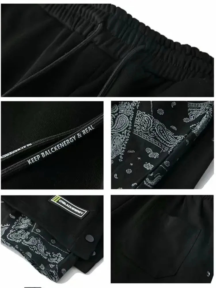 HOUZHOU Herren Shorts für Männer Basketball Short Homme Paisley Sommer Schwarze Kleidung für Männer Hippie Streetwear Hip Hop Harajuku