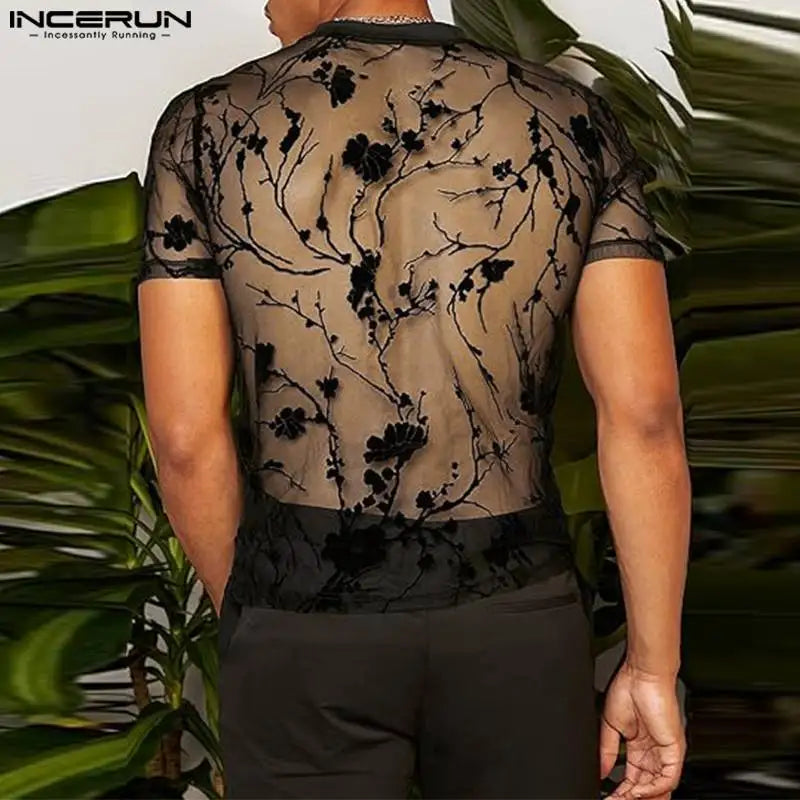 INCERUN Tops 2024 American Style Men's Sexy Personality Printing T-shirts Casual Streetwear O-neck Short Sleeved Camiseta S-5XL