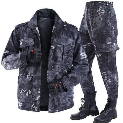 Wear-resistant camouflage suit for men and women's work clothes Spring and autumn thickened labor protection clothing, dirt resi