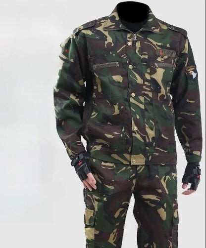 Wear-resistant camouflage suit for men and women's work clothes Spring and autumn thickened labor protection clothing, dirt resi