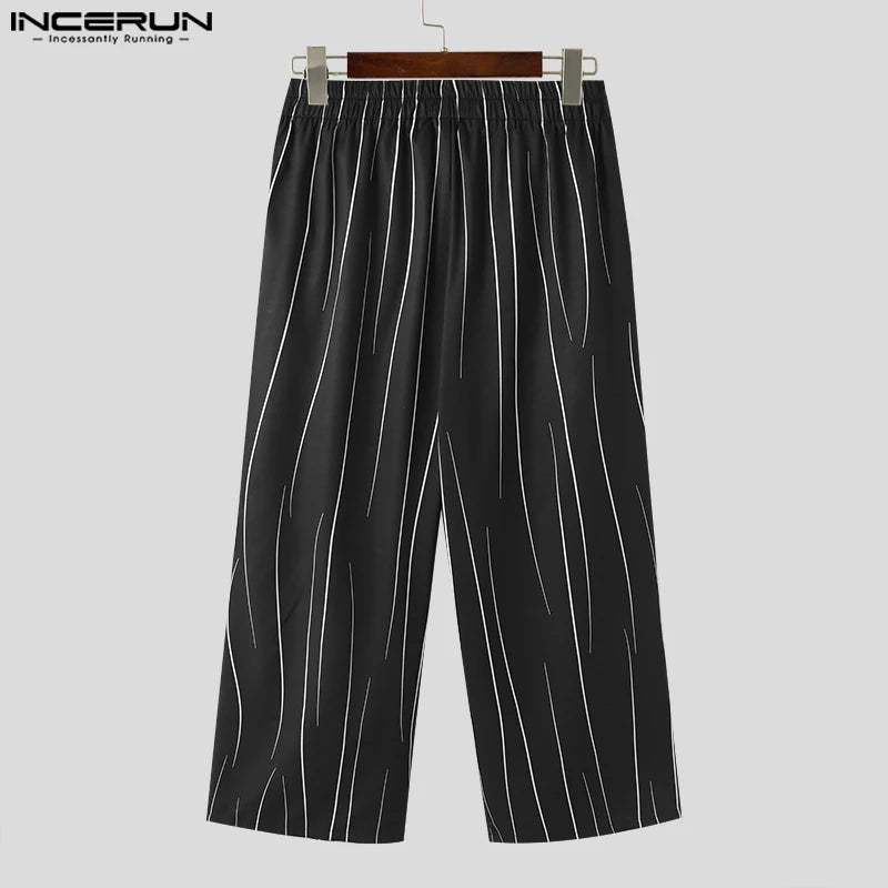 2023 männer Casual Hosen Druck Elastische Taille Jogger Lose Koreanische Hosen Männer Streetwear Fashion Männlichen Lange Hosen S-5XL INCERUN