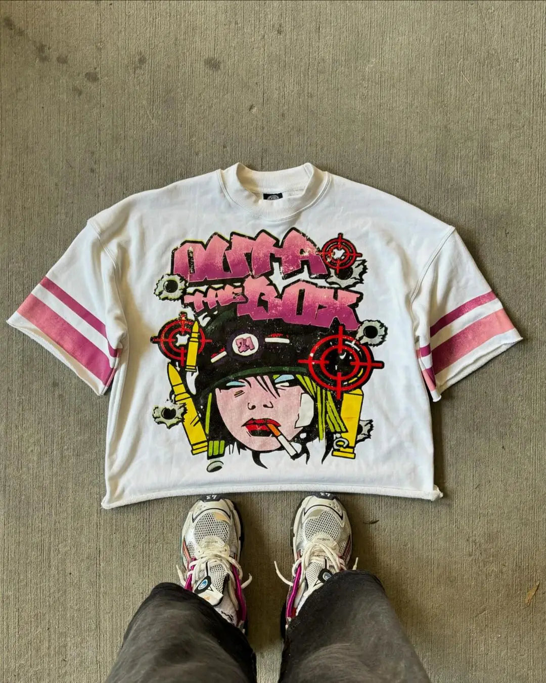 Harajuku Trendy High Street Kleidung Mode Anime Brief Druck Halbarm Tops Männer Y2k Lose Beiläufige Übergroße T-shirts Frauen