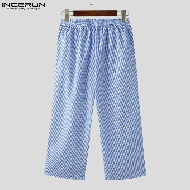 INCERUN 2024 Koreanische Stil Pantalons Herren Dünne Vertikale Streifen Design Lange Hosen Casual Clubwear Heißer Verkauf Breite Bein Hosen S-5XL