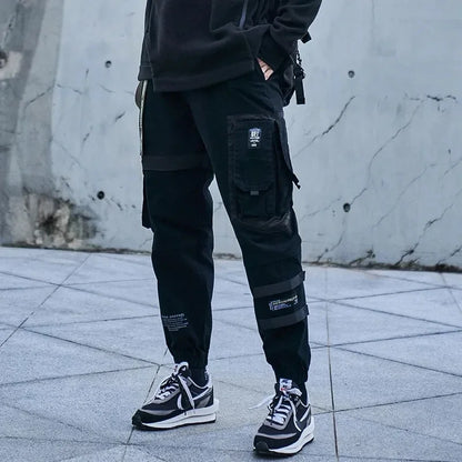 HOUZHOU Techwear Cargohose Herren Taschen Hip Hop Joggers Japanische Streetwear Grün Schwarz Hose Männlich Lose Casual Outwear