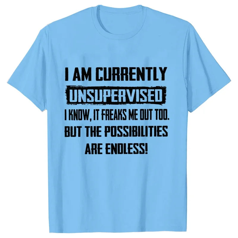 Lustige T-Shirts für Herren mit der Aufschrift „I Am Currently Unsupervised“, witziges T-Shirt mit lustigem Spruch, Geschenk für ihn zum Geburtstag, lustiges T-Shirt für Herren