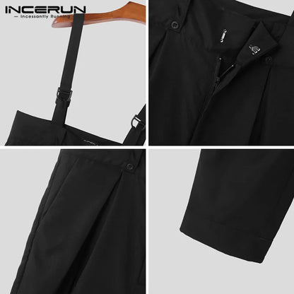 INCERUN 2023 Style coréen Nouvelle salopette pour hommes Couleur unie Combinaisons décontractées à la mode Streetwear tout-match Simple barboteuses S-5XL