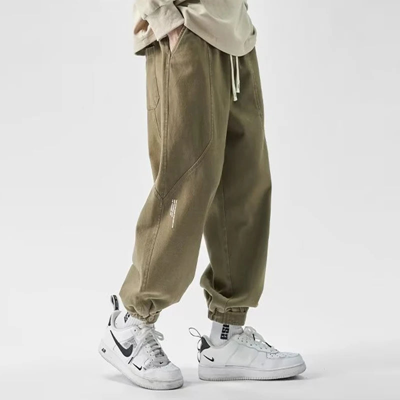 HOUZHOU Japanese Cargo Pants Male Oversize Korean Khaki Outdoor Loose Casual Trousers Big Size Harajuku Streetwear Hip Hop 4XL