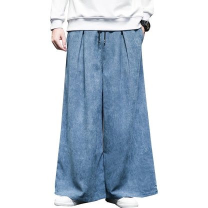 HOUZHOU Baggy Corduroy Pants for Men Japanese Oversize Wide Leg Trousers Male Big Size Casual Streetwear Hip Hop Harajuku 5XL