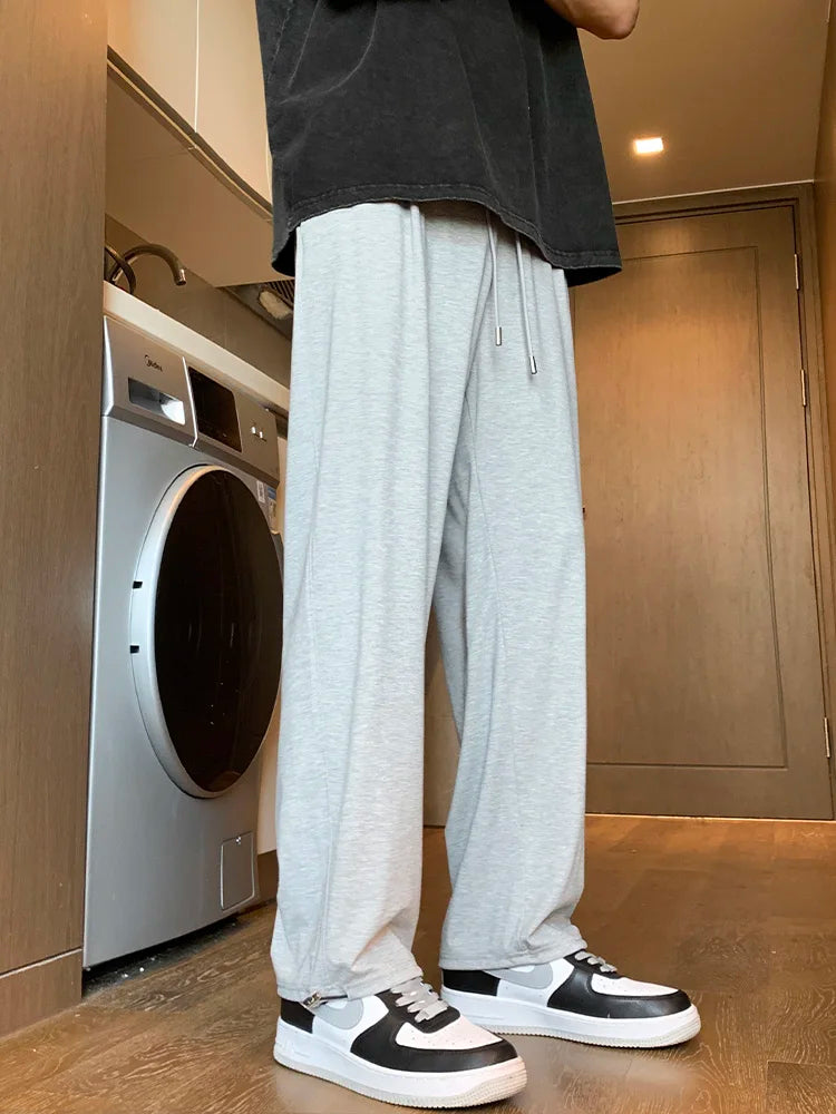 HOUZHOU Gray Sweatpants for Men Autumn Baggy Fashion Oversize Sports Pants Balck Trousers Male Joggers Streetwear Sportswear