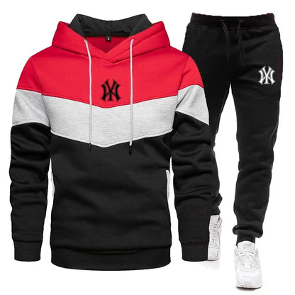 Neu Herren-Sets Frühling Herbst Reißverschluss Hoodie und Hose 2 Stück Lässige Herrenmarke Laufen Jogging Sportbekleidung Anzug