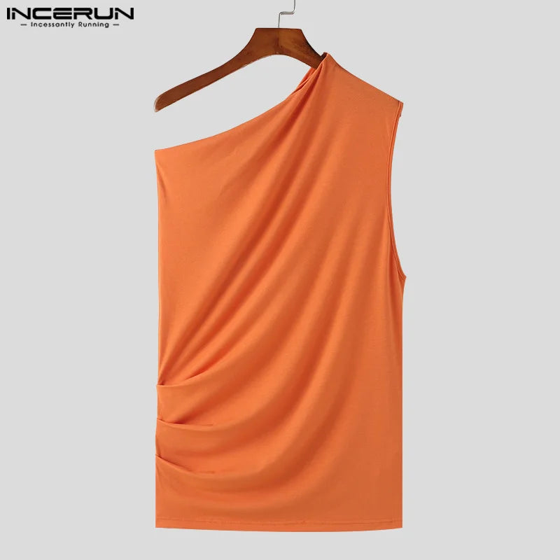 INCERUN Tops 2024 Korean Style Fashion Men Deconstruction Design Vests Summer Casual Streetwear Solid Sleeveless Tank Tops S-5XL