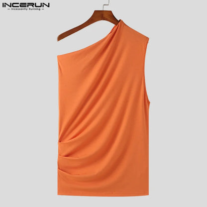 INCERUN Tops 2024 Koreanische Stil Mode Männer Dekonstruktion Design Westen Sommer Casual Streetwear Solide Ärmellose Tank Tops S-5XL