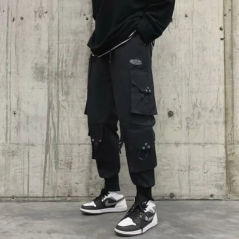 HOUZHOU Cargo Pants Men Techwear Men's Cargo Trousers Streetwear Fashion Harajuku Bottoms Joggers Jogging Japanese Streetwear