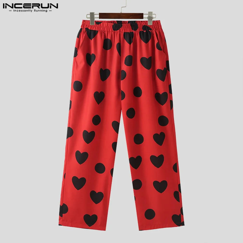 2024 Men Pants Printing Elastic Waist Loose Joggers Streetwear Casual Trousers Men Fashion Casual Male Long Pants S-5XL INCERUN