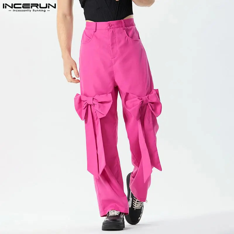 INCERUN 2023 Amerikanischen Stil Neue Männer Pantalons Fliege Design Lange Hosen Casual Streetwear Männlichen Solide Alle-spiel Hose S-5XL